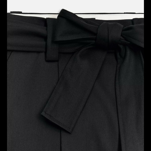 ZARA Black Women's pants wool belted - Picture 3 of 4